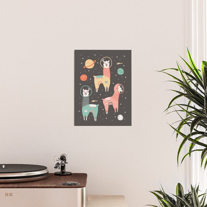Astronaut Llamas in Space Poster Gallery Image 2