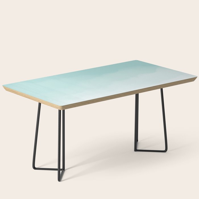 Pale Mint Blue Watercolor Ombre (pale mint blue/white) Coffee Table Gallery Image 1