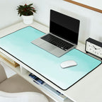 Pale Mint Blue Watercolor Ombre (pale mint blue/white) Desk Mat Gallery Image 2