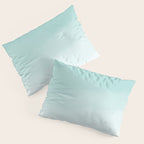 Pale Mint Blue Watercolor Ombre (pale mint blue/white) Pillow Sham Gallery Image 3