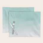 Pale Mint Blue Watercolor Ombre (pale mint blue/white) Placemat Gallery Image 1
