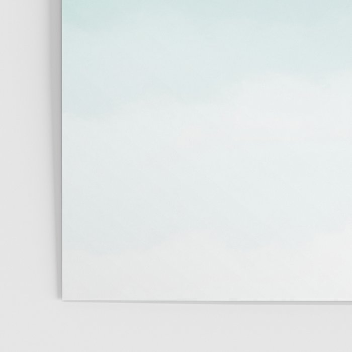 Pale Mint Blue Watercolor Ombre (pale mint blue/white) Poster Gallery Image 3