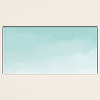Pale Mint Blue Watercolor Ombre (pale mint blue/white) Desk Mat Gallery Image 3