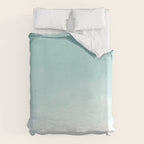 Pale Mint Blue Watercolor Ombre (pale mint blue/white) Duvet Cover Gallery Image 6