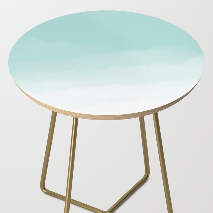 Pale Mint Blue Watercolor Ombre (pale mint blue/white) Side Table Gallery Image 2