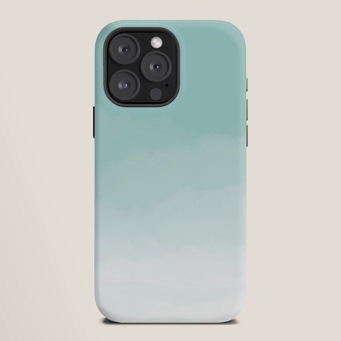 Pale Mint Blue Watercolor Ombre (pale mint blue/white) iPhone Case Gallery Image 12