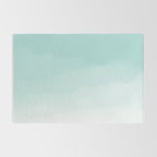 Pale Mint Blue Watercolor Ombre (pale mint blue/white) Rug Gallery Image 2