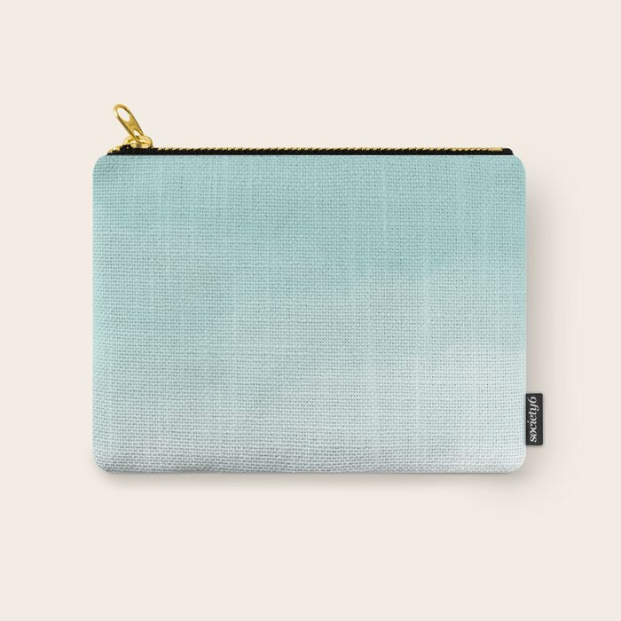 Pale Mint Blue Watercolor Ombre (pale mint blue/white) Carry All Pouch Gallery Image 1