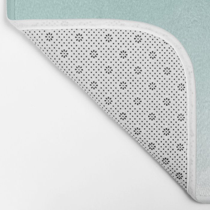 Pale Mint Blue Watercolor Ombre (pale mint blue/white) Bath Mat Gallery Image 2