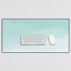 Pale Mint Blue Watercolor Ombre (pale mint blue/white) Desk Mat Gallery Image 1