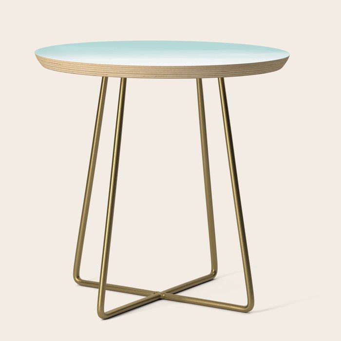 Pale Mint Blue Watercolor Ombre (pale mint blue/white) Side Table Gallery Image 1