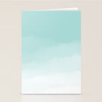 Pale Mint Blue Watercolor Ombre (pale mint blue/white) Stationery Card Gallery Image 2