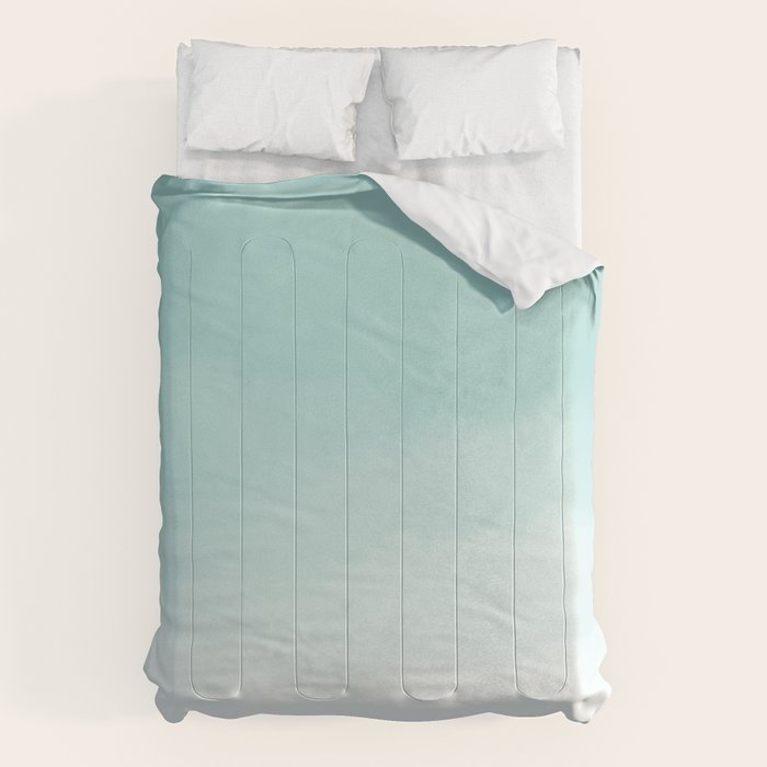 Pale Mint Blue Watercolor Ombre (pale mint blue/white) Comforter Gallery Image 1