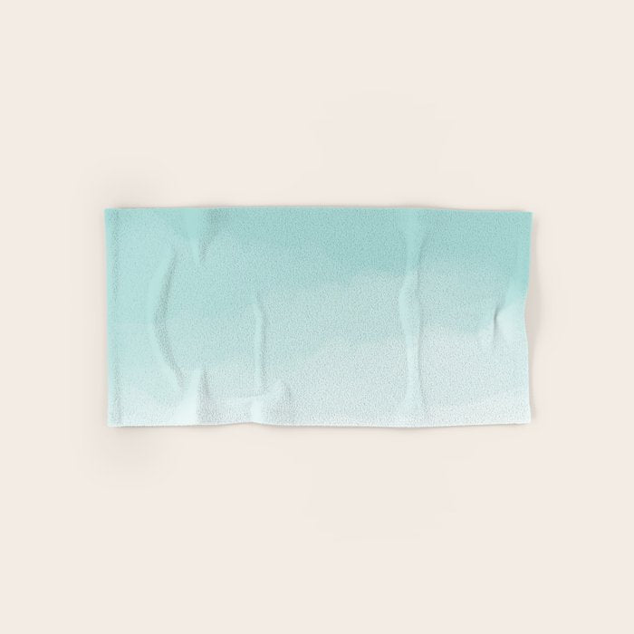 Pale Mint Blue Watercolor Ombre (pale mint blue/white) Bath Towel Gallery Image 1