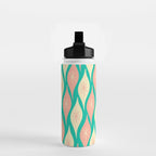 Mid Century Modern Atomic Christmas Abstract Ornaments Blush Pink and Bright Teal Pattern Water Bottle Gallery Image 2