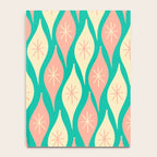 Mid Century Modern Atomic Christmas Abstract Ornaments Blush Pink and Bright Teal Pattern Notebook Gallery Image 4