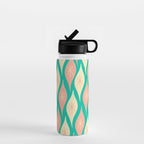 Mid Century Modern Atomic Christmas Abstract Ornaments Blush Pink and Bright Teal Pattern Water Bottle Gallery Image 1