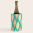 Mid Century Modern Atomic Christmas Abstract Ornaments Blush Pink and Bright Teal Pattern Wine Chiller Gallery Image 2
