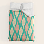Mid Century Modern Atomic Christmas Abstract Ornaments Blush Pink and Bright Teal Pattern Comforter Gallery Image 6