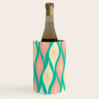Mid Century Modern Atomic Christmas Abstract Ornaments Blush Pink and Bright Teal Pattern Wine Chiller Gallery Image 3