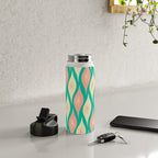 Mid Century Modern Atomic Christmas Abstract Ornaments Blush Pink and Bright Teal Pattern Water Bottle Gallery Image 4
