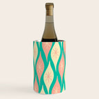 Mid Century Modern Atomic Christmas Abstract Ornaments Blush Pink and Bright Teal Pattern Wine Chiller Gallery Image 1