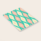 Mid Century Modern Atomic Christmas Abstract Ornaments Blush Pink and Bright Teal Pattern Notebook Gallery Image 3
