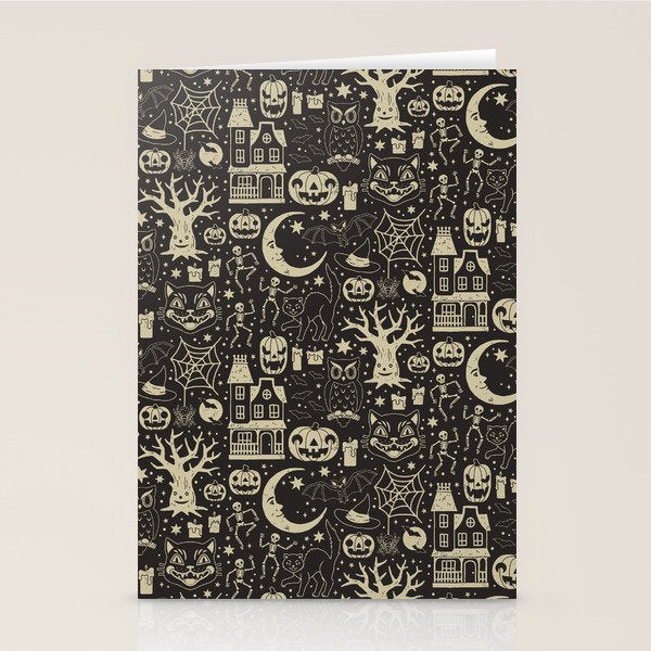 Vintage Halloween: Black Cat Stationery Card Gallery Image 1