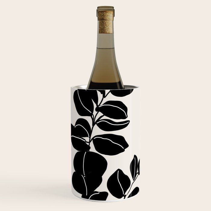 Eucalyptus line art - black Wine Chiller Gallery Image 1