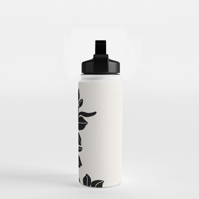 Eucalyptus line art - black Water Bottle Gallery Image 2