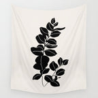 Eucalyptus line art - black Wall Tapestry Gallery Image 4