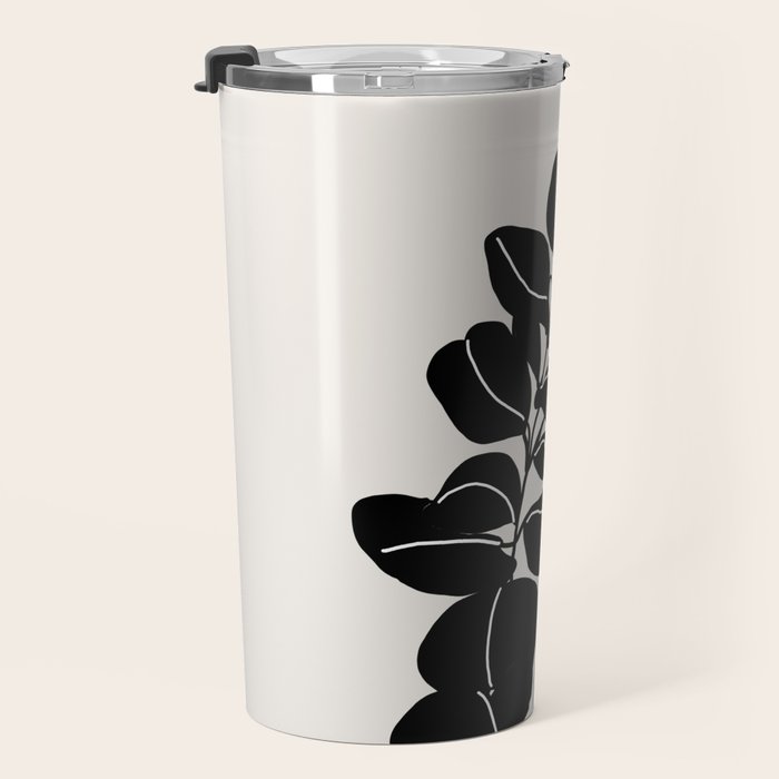 Eucalyptus line art - black Travel Mug Gallery Image 3