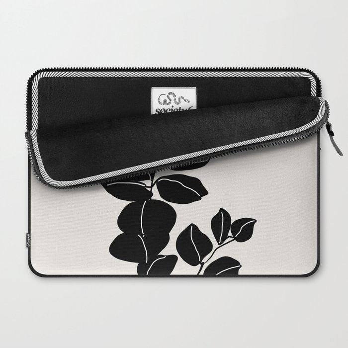 Eucalyptus line art - black Laptop Sleeve Gallery Image 2