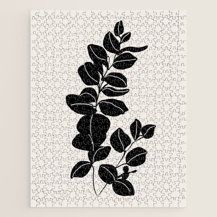 Eucalyptus line art - black Jigsaw Puzzle Gallery Image 1