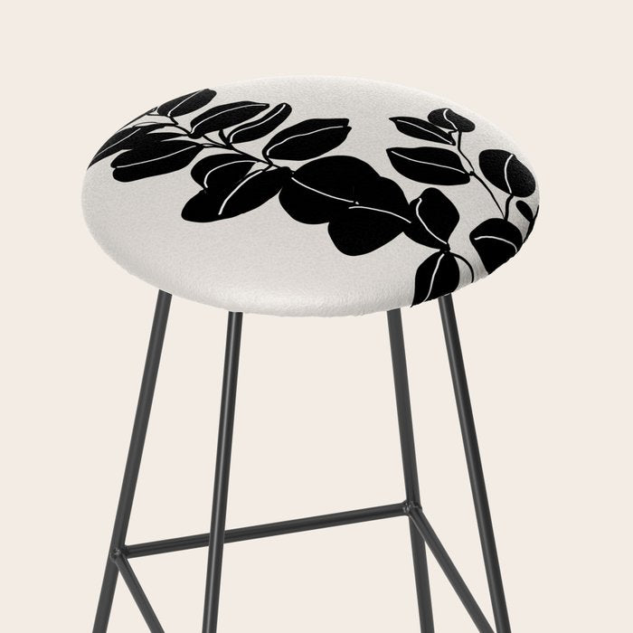 Eucalyptus line art - black Stool Gallery Image 2