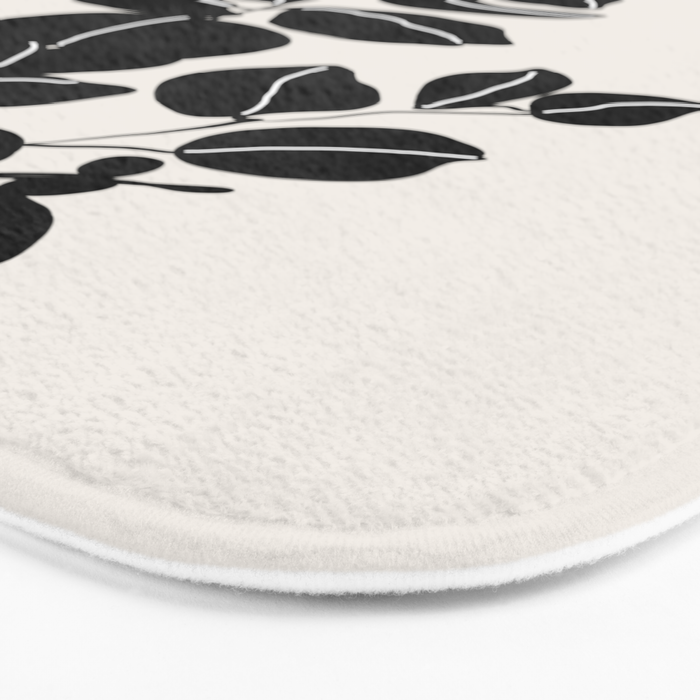 Eucalyptus line art - black Bath Mat Gallery Image 3