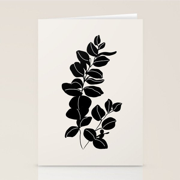 Eucalyptus line art - black Stationery Card Gallery Image 2