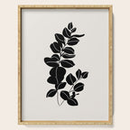 Eucalyptus line art - black Serving Tray Gallery Image 1