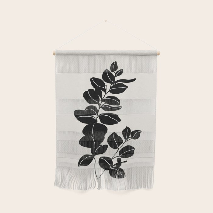 Eucalyptus line art - black Wall Hanging Gallery Image 1