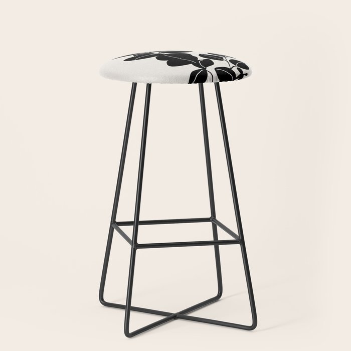 Eucalyptus line art - black Stool Gallery Image 1