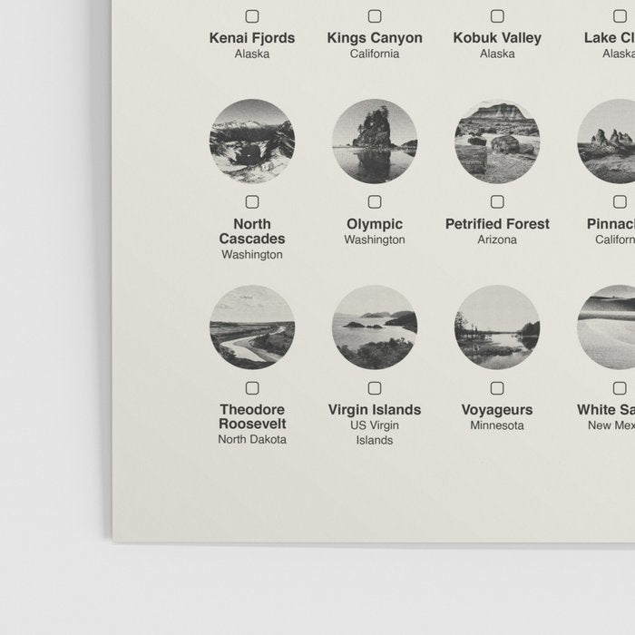 US National Park Minimalist Checklist Poster Gallery Image 3