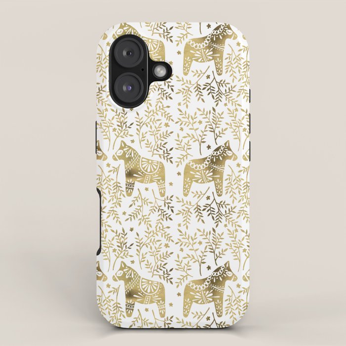 Swedish Dala Horses - Gold Palette iPhone Case Gallery Image 1