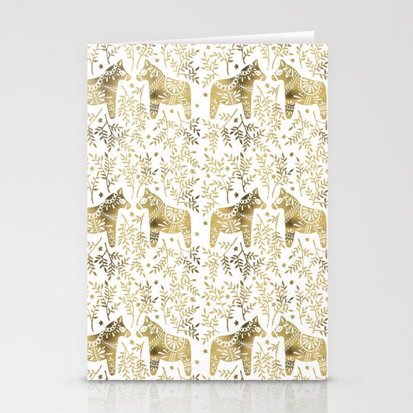 Swedish Dala Horses - Gold Palette Stationery Card Gallery Image 2