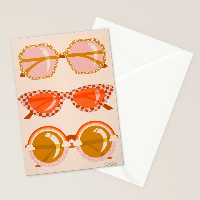 Retro Sunglasses - Retro Sunshine on Cream Stationery Card Gallery Image 2