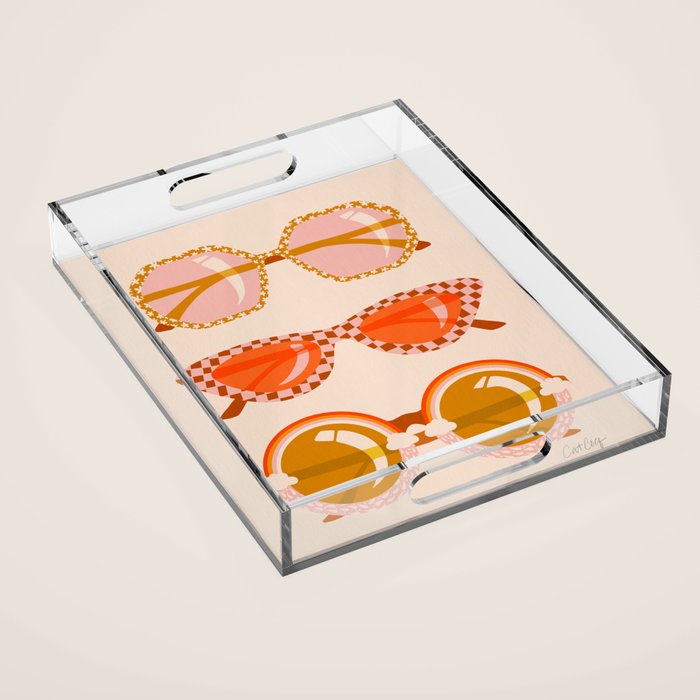 Retro Sunglasses - Retro Sunshine on Cream Acrylic Tray Gallery Image 1