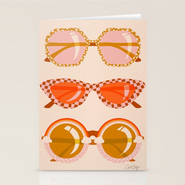 Retro Sunglasses - Retro Sunshine on Cream Stationery Card Gallery Image 1