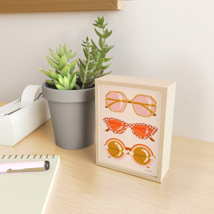 Retro Sunglasses - Retro Sunshine on Cream Mini Art Print Gallery Image 2