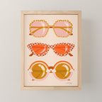 Retro Sunglasses - Retro Sunshine on Cream Mini Art Print Gallery Image 1