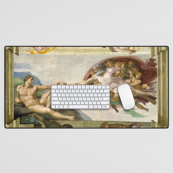 Michelangelo Buonarroti "Creation of Adam" (1) Desk Mat Gallery Image 1