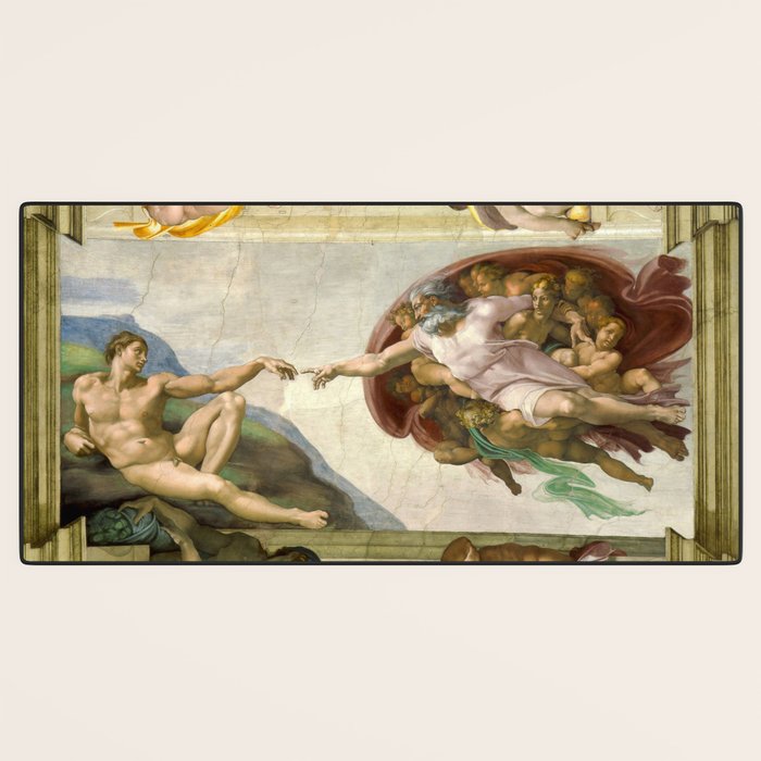 Michelangelo Buonarroti "Creation of Adam" (1) Desk Mat Gallery Image 3